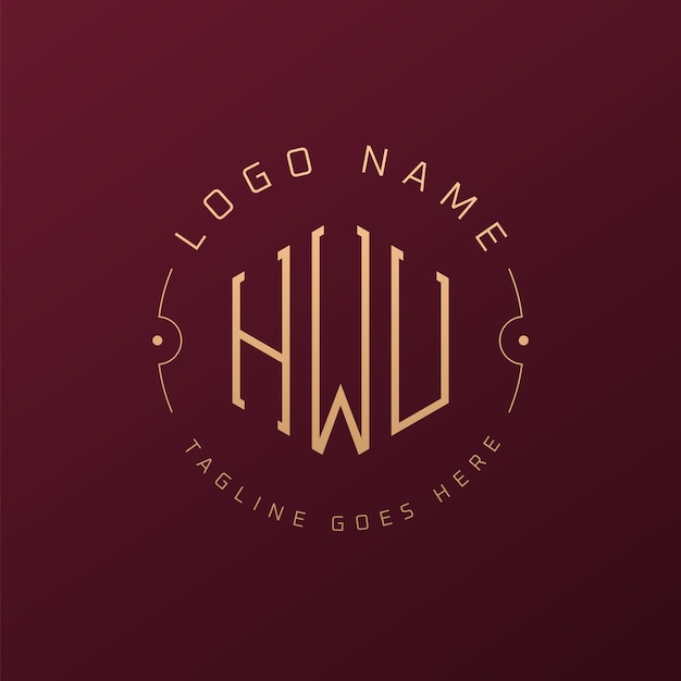 Diseño de logotipo de HWU de lujo Letra elegante HWU Monograma Logotipo minimalista Poligono plantilla de diseño de logotipo HWU
