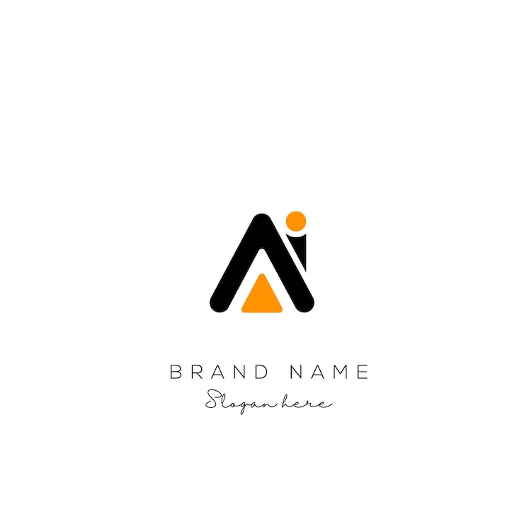 Vector diseño de logotipo de ia futurista moderno y de alta tecnología branding para las letras a y i creativo mínimo