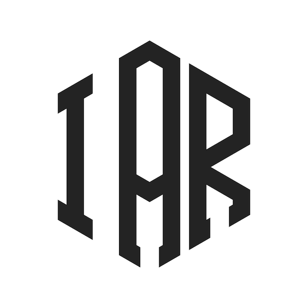 Diseño del logotipo de IAR Letra inicial Logotipo del monograma de IAR con forma de hexágono