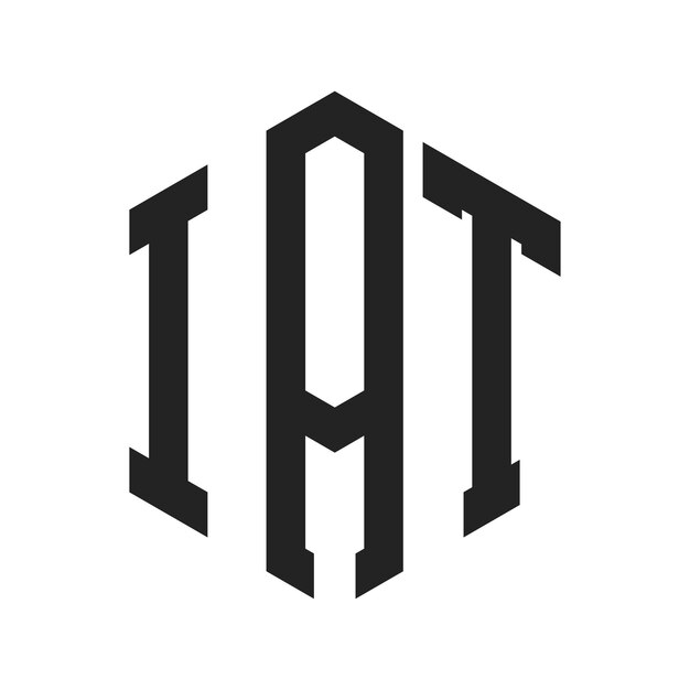 Diseño del logotipo IAT Letra inicial IAT Monograma Logotipo con forma de hexágono