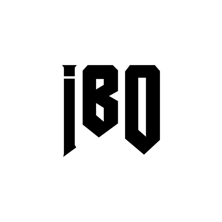 Vector diseño de logotipo de ibo para una empresa de tecnología ibo diseño de logotipo en blanco y negro combinación de colores ibo logotipo ibo vector ibo diseño ibo icono ibo alfabeto ibo tipografía diseño del logotipo