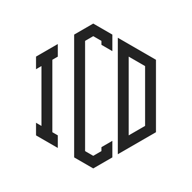 Diseño del logotipo del ICD Letra inicial Monograma del ICD Logotipo con forma de hexágono