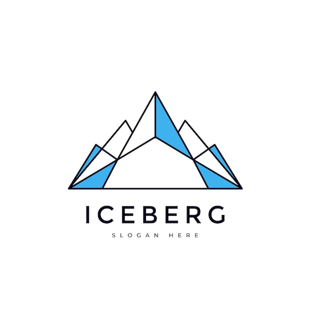 diseño del logotipo de iceberg antártico vector minimalista