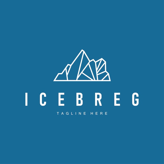 diseño del logotipo iceberg concepto de iceberg antártico con un simple concepto minimalista de paisaje natural con símbolos naturales de montaña