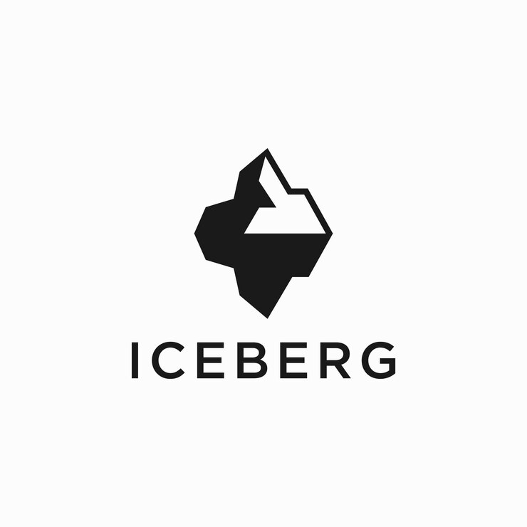 Diseño de logotipo de iceberg geométrico minimalista