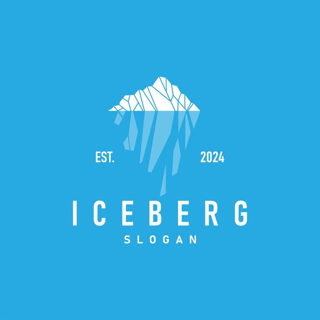 Diseño del logotipo del iceberg de la montaña fría antártica Ilustración de símbolos de plantillas vectoriales simples