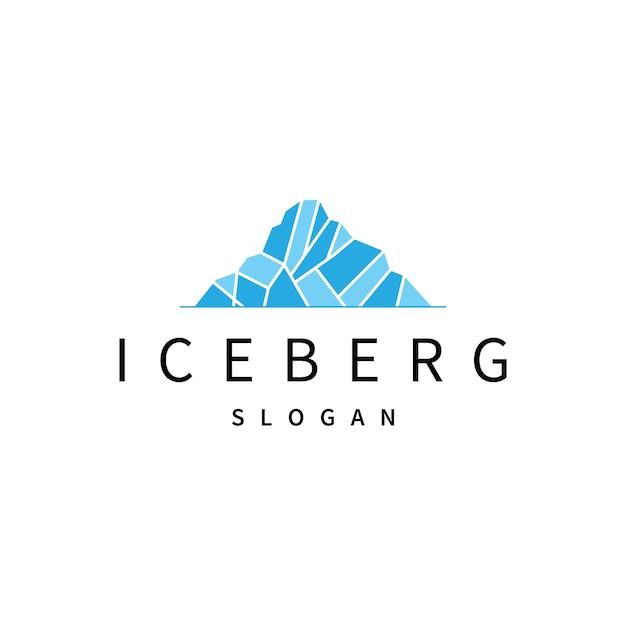 Diseño del logotipo del iceberg de la montaña fría antártica Ilustración de símbolos de plantillas vectoriales simples