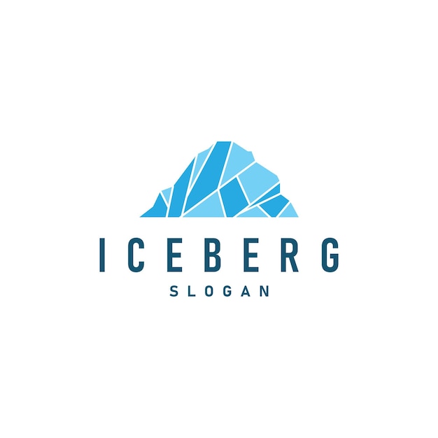 Diseño del logotipo del iceberg de la montaña fría antártica Ilustración de símbolos de plantillas vectoriales simples