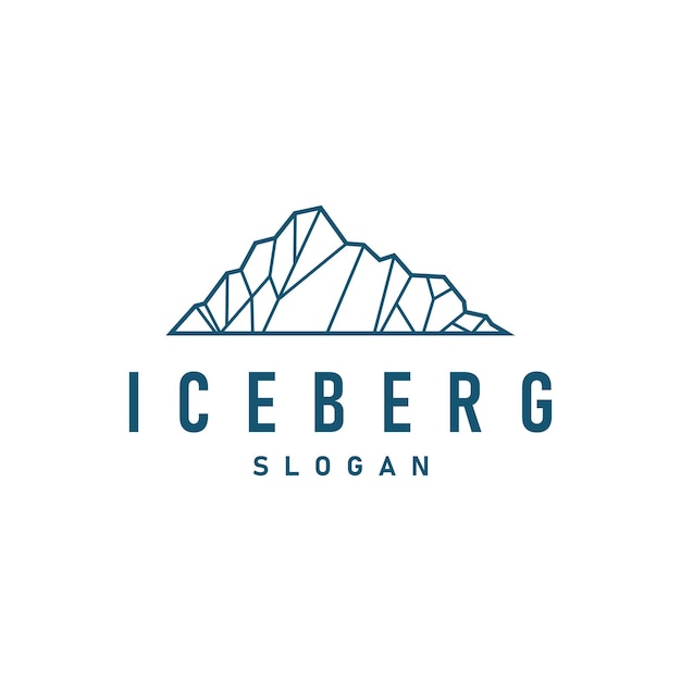 Diseño del logotipo del iceberg de la montaña fría antártica Ilustración de símbolos de plantillas vectoriales simples