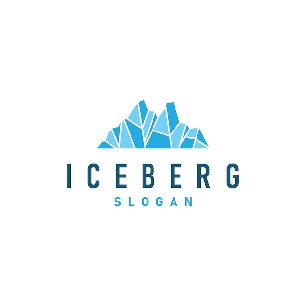 Diseño del logotipo del iceberg de la montaña fría antártica Ilustración de símbolos de plantillas vectoriales simples