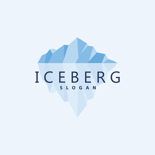 Diseño del logotipo del iceberg de la montaña fría antártica ilustración de símbolos de plantillas vectoriales simples