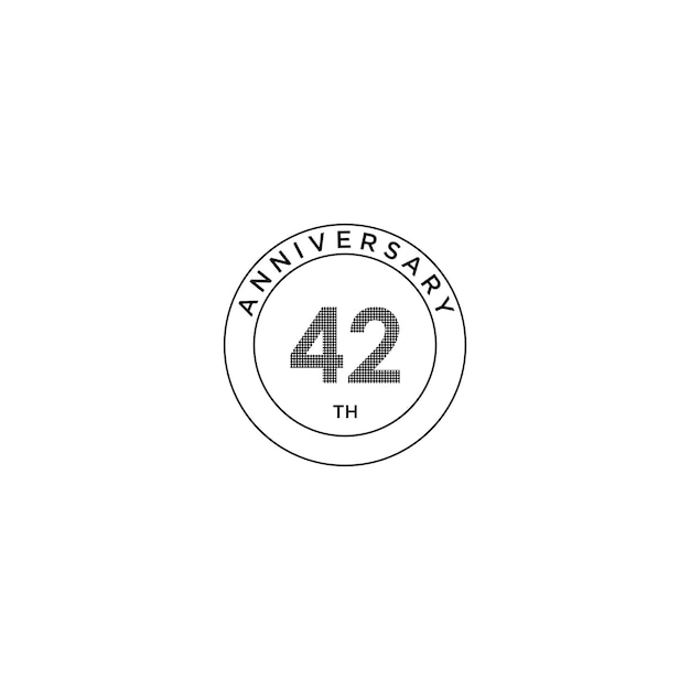 Diseño de logotipo de icono de 42 aniversario