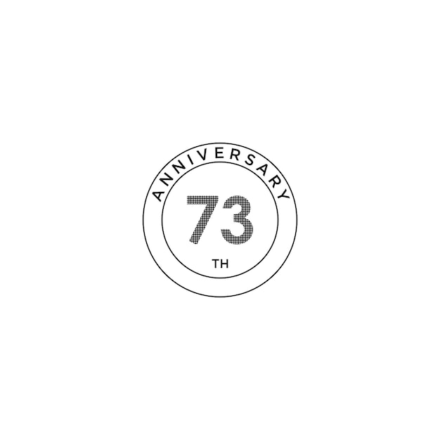 Diseño del logotipo del icono del 73 aniversario