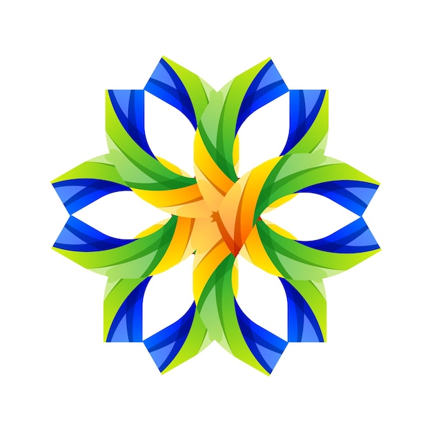 Diseño de logotipo de icono abstracto de flor