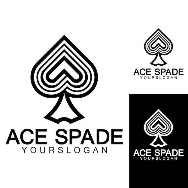Diseño de logotipo de icono de Ace of Spades Icono relacionado plano para aplicaciones web y móviles Se puede utilizar como elemento infográfico de icono de pictograma de logotipo Ilustración