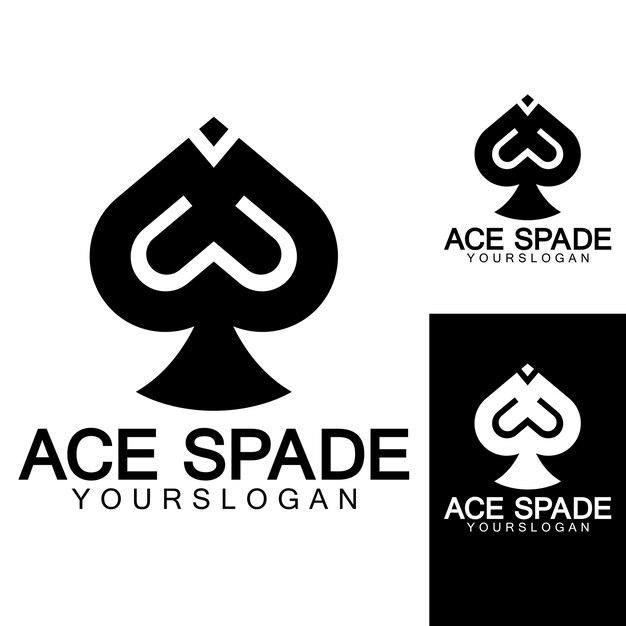 Vector diseño de logotipo de icono de ace of spades icono relacionado plano para aplicaciones web y móviles se puede utilizar como elemento infográfico de icono de pictograma de logotipo ilustración