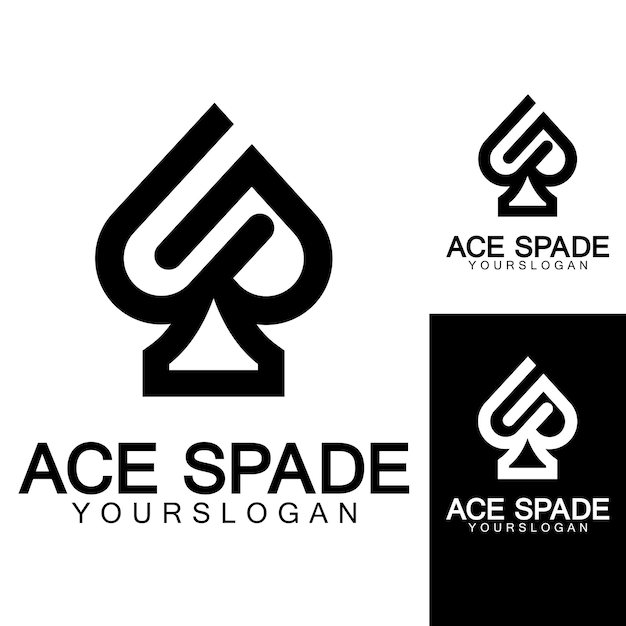 Diseño de logotipo de icono de ace of spades icono relacionado plano para aplicaciones web y móviles se puede utilizar como elemento infográfico de icono de pictograma de logotipo ilustración