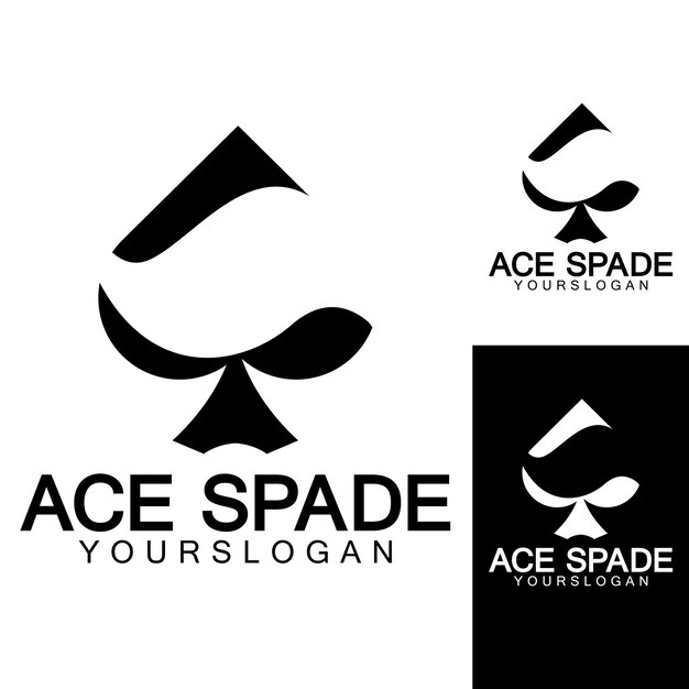 Diseño de logotipo de icono de Ace of Spades Icono relacionado plano para aplicaciones web y móviles Se puede utilizar como elemento infográfico de icono de pictograma de logotipo Ilustración