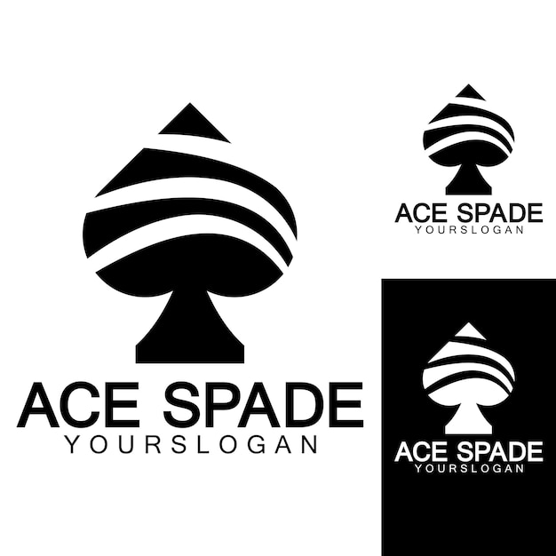 Diseño de logotipo de icono de Ace of Spades Icono relacionado plano para aplicaciones web y móviles Se puede utilizar como elemento infográfico de icono de pictograma de logotipo Ilustración