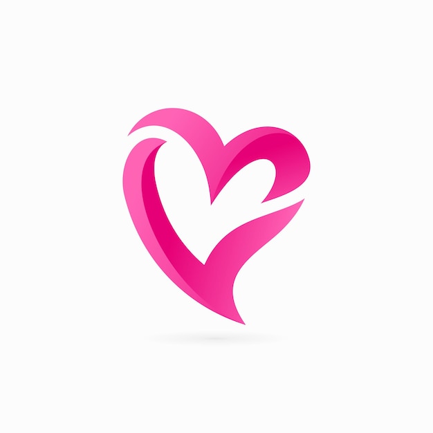 Diseño de logotipo de icono de amor de letra L