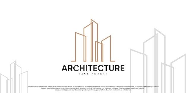 Diseño de logotipo de icono de arquitectura con concepto moderno vector premium