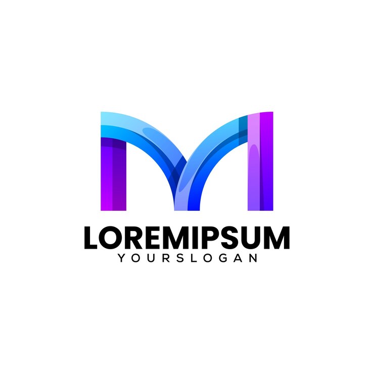 Vector diseño de logotipo de icono colorido letra m