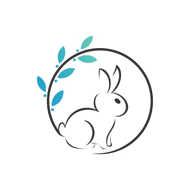 diseño del logotipo del icono del conejo con un concepto simple