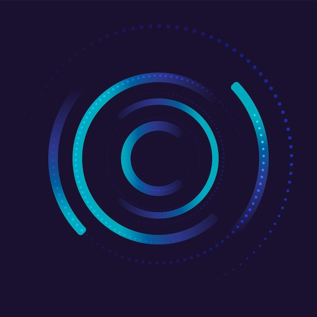 Diseño de logotipo de icono de conexión creativa Datos de red circular Conexión de punto y línea de estructura geométrica Ilustración vectorial