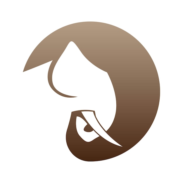 Diseño del logotipo del ícono del elefante