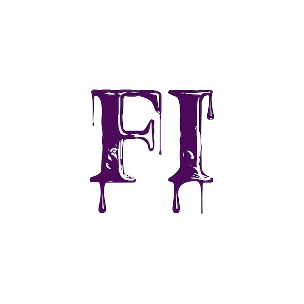 Diseño del logotipo del icono FI