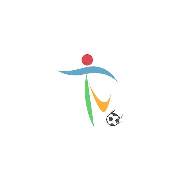 Diseño de logotipo de icono de fútbol fútbol