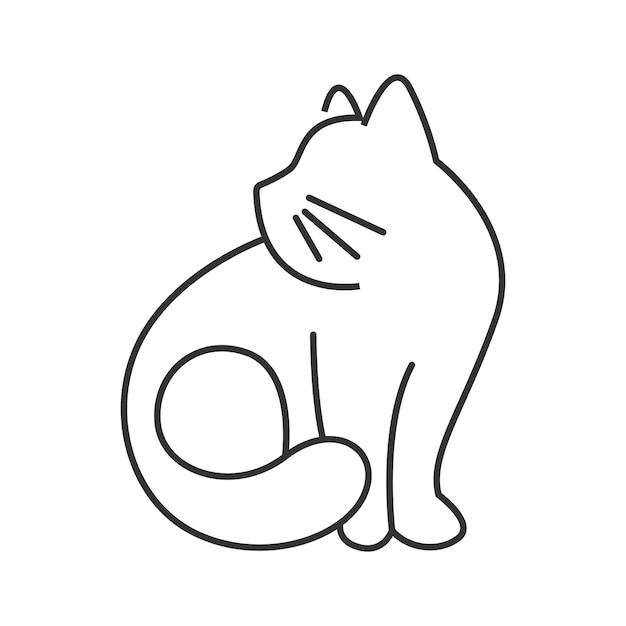 Diseño de logotipo de icono de gato