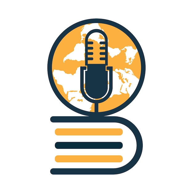 Diseño de logotipo de icono de globo de podcast educativo