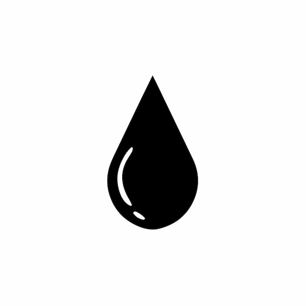 Diseño de logotipo de icono de gota de agua Ilustración de vector plano de tatuaje de plantilla en blanco y negro