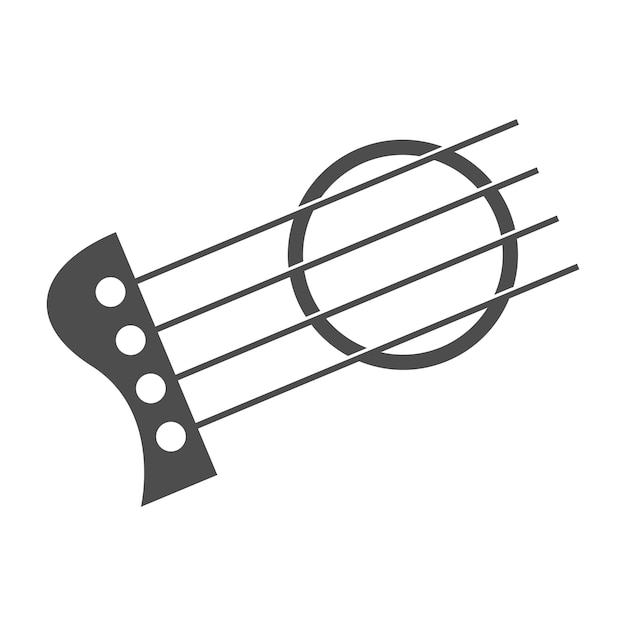 Diseño de logotipo de icono de guitarra