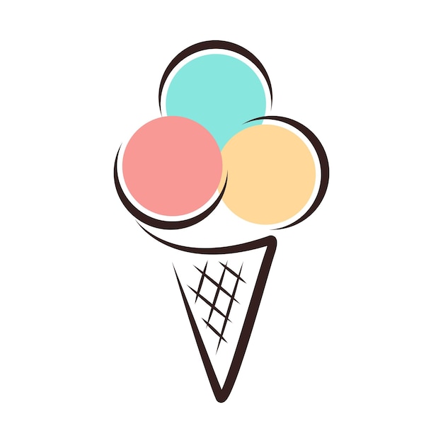 Diseño de logotipo de icono de helado