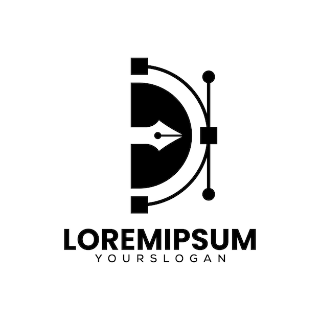 Diseño del logotipo del icono de la herramienta de pluma