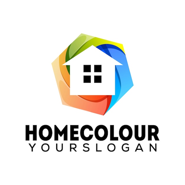 diseño de logotipo de icono de hogar colorido
