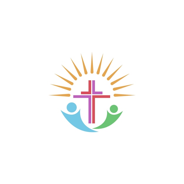 Diseño de logotipo de icono de iglesia