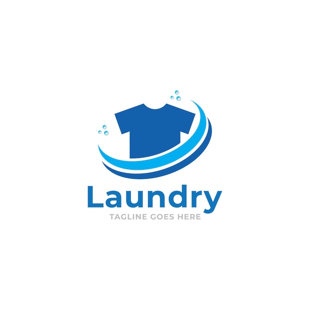 Diseño de logotipo icono de lavandería lavadora con burbujas para ropa de negocios lavado limpia moderno