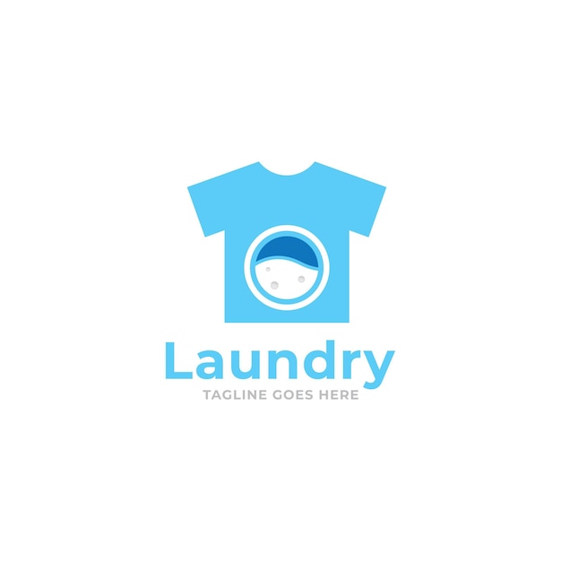 diseño de logotipo icono de lavandería lavadora con burbujas para ropa de negocios lavar limpia moderna