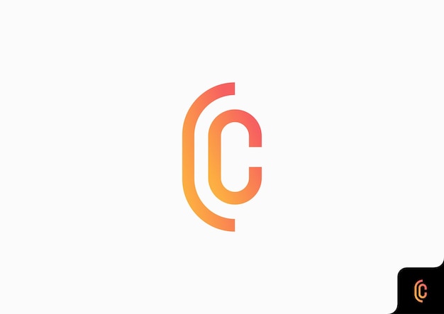 Diseño de logotipo de icono de letra c