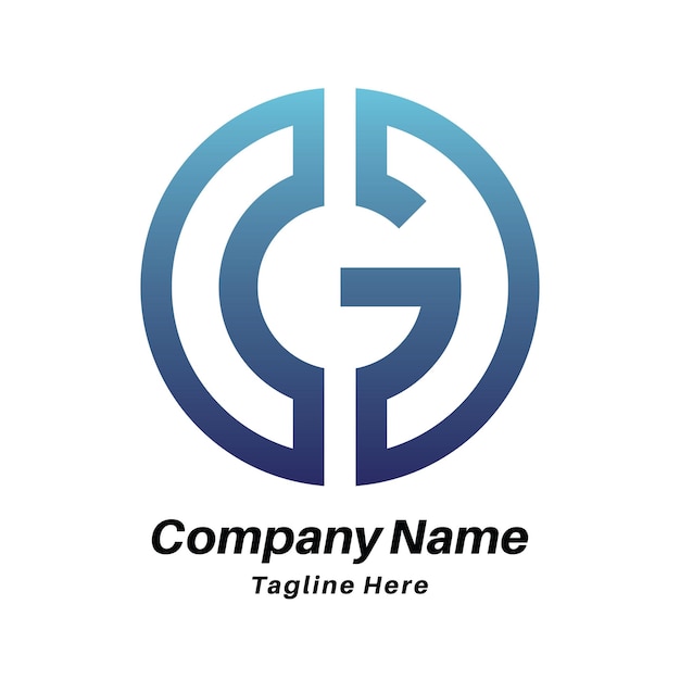 Diseño del logotipo del icono de la letra G con gradiente de colores