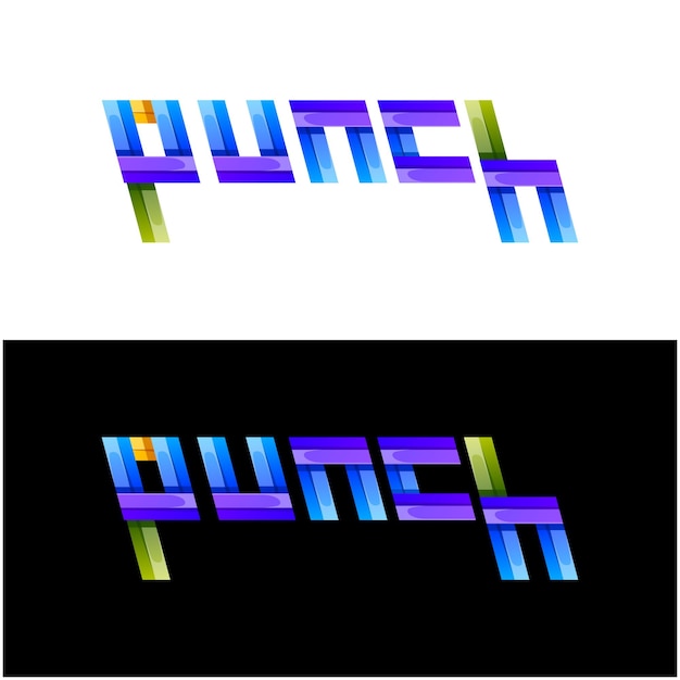 diseño del logotipo del icono de la letra de perforación colorida