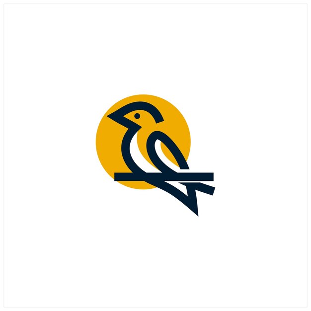 Diseño de logotipo de icono de línea de pájaro premium abstracto creativo con ilustración vectorial editable en color