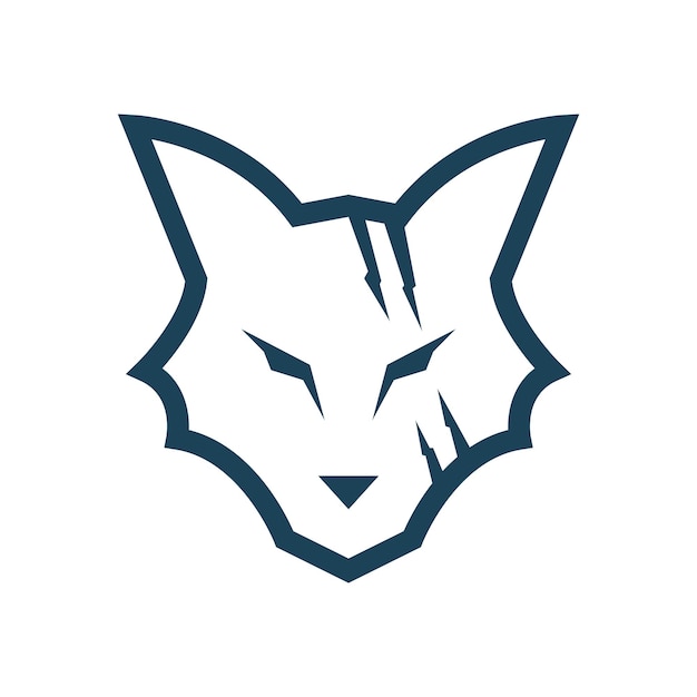Diseño de logotipo de icono de lobo