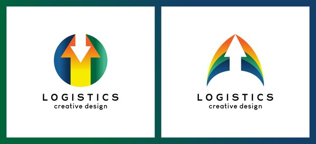 Diseño de logotipo de icono de logística con concepto de flecha moderno