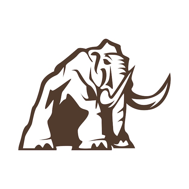 Diseño del logotipo del ícono del mamut