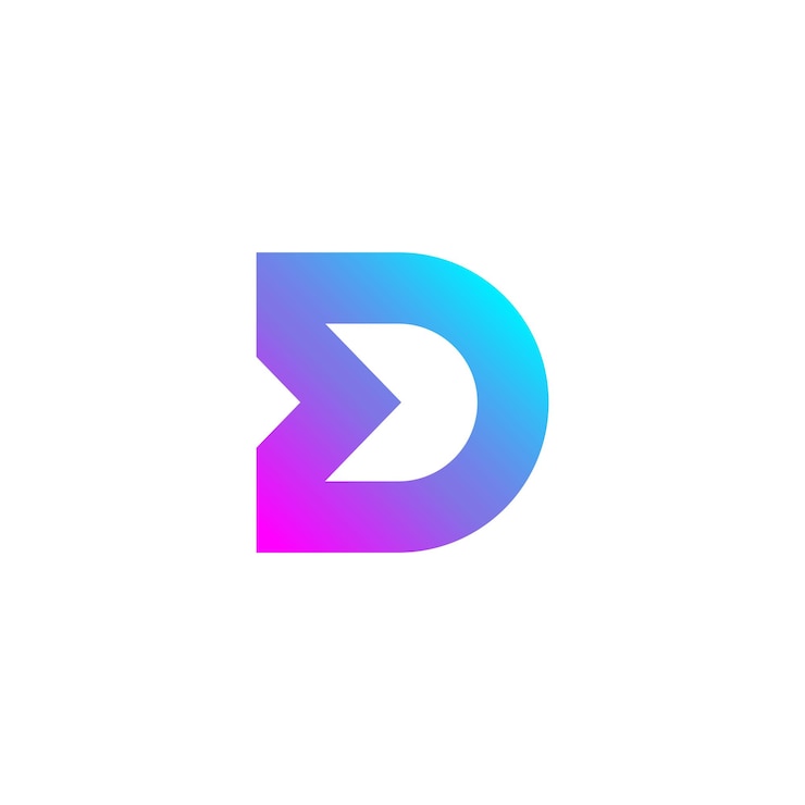 Diseño de logotipo de icono de marca de letra D inicial