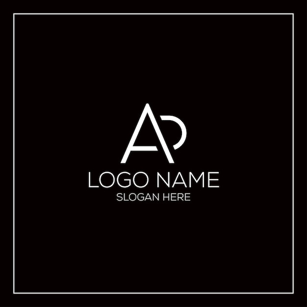 Diseño del logotipo del ícono minimalista de la letra a p